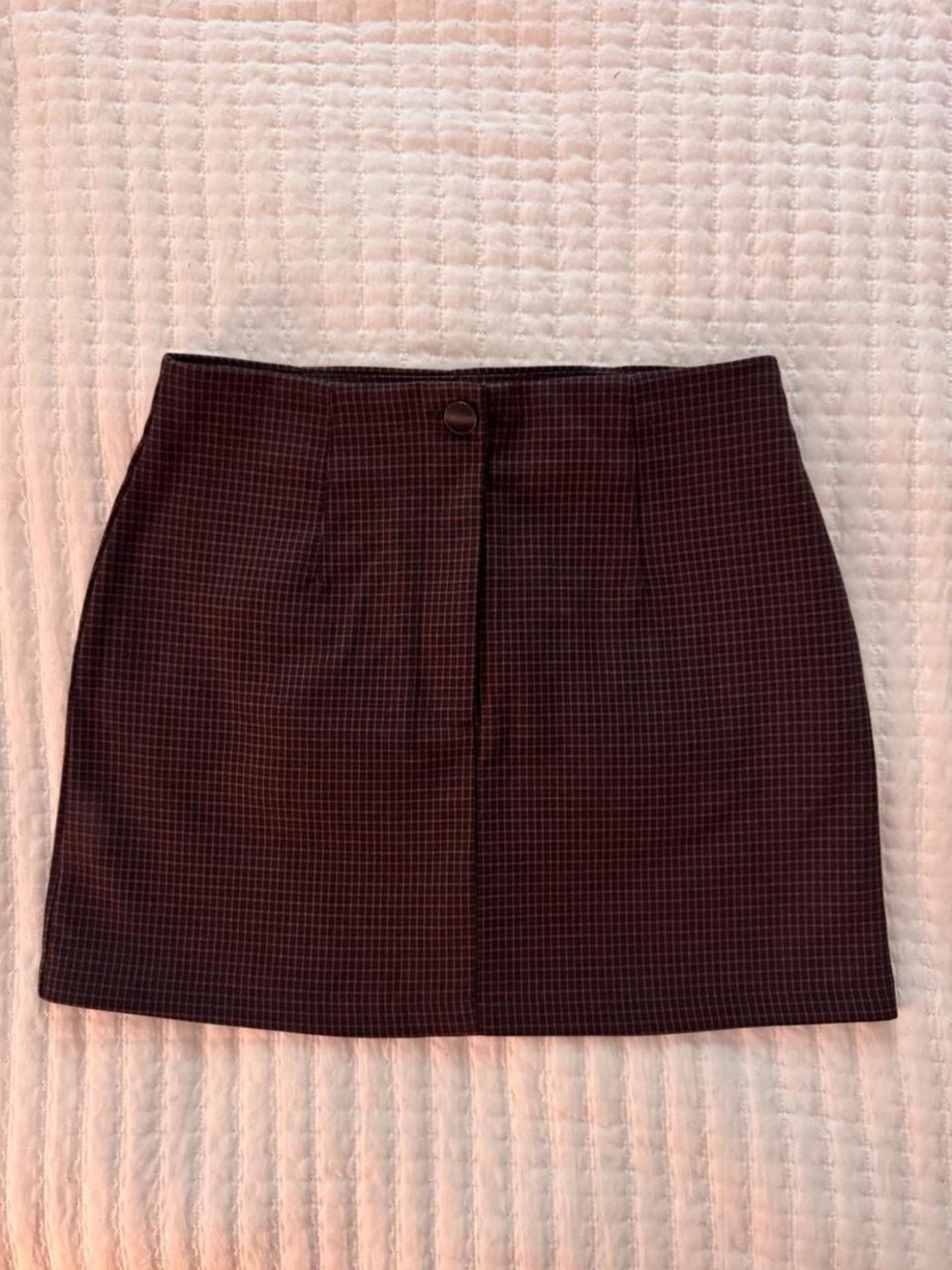House of Harlow 1960 brown plaid mini skirt- Size S